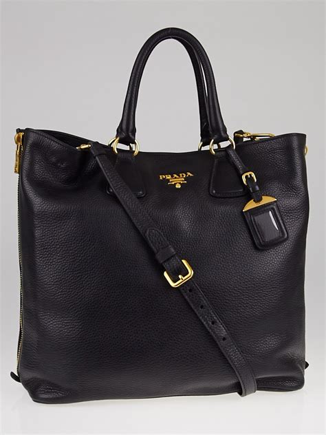 prada bn2419|Prada Black Vitello Daino Leather Large Shopping Tote Bag .